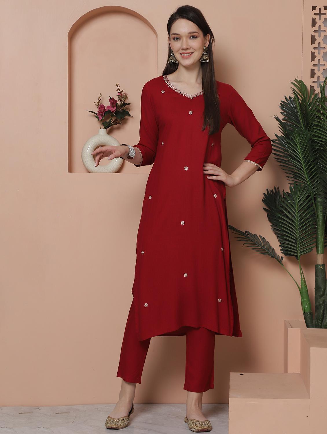 women three quarter sleeve kurta pant with dupatta set - 21743891 - Standard Image - 3