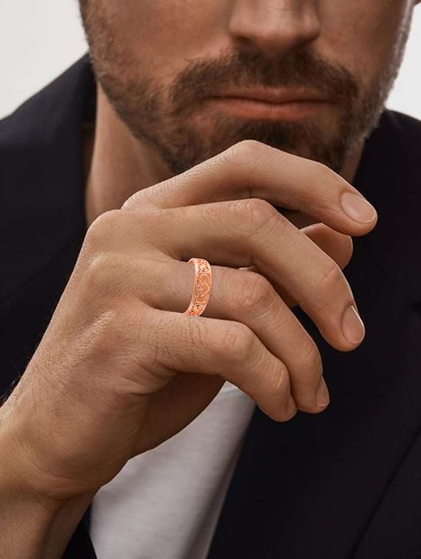 men rose gold brass finger ring  - 21743897 -  Standard Image - 3