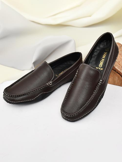 men brown slip on loafers - 21743905 - Standard Image - 0
