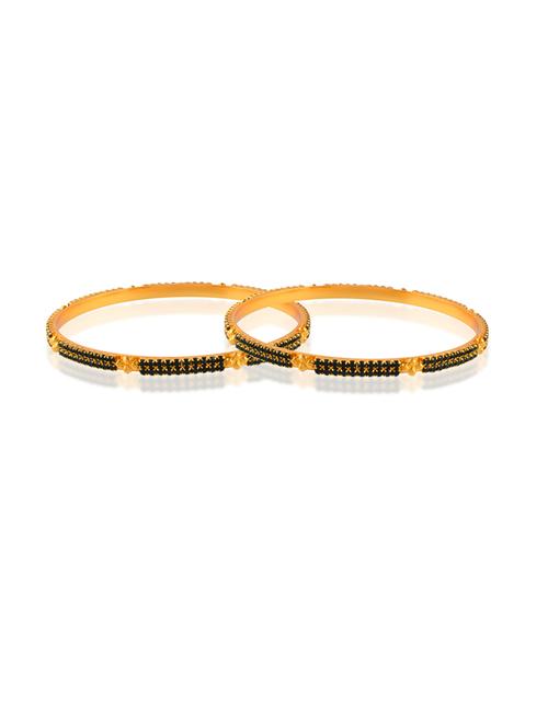 brass gold imitation emerald bangle set - 21743941 - Standard Image - 0