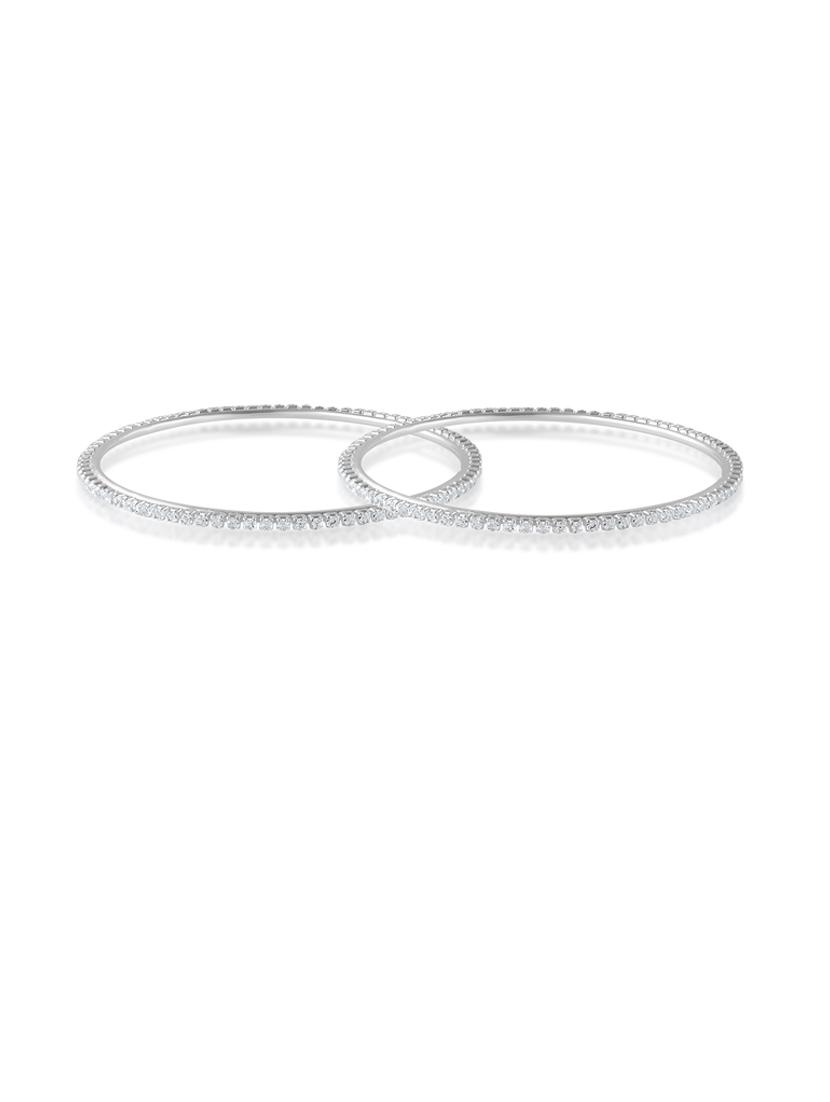 women silver plated bangle set - 21743944 - Zoom Image - 0