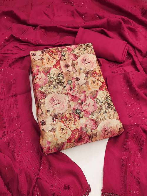 women floral print unstitched suit set with dupatta - 21744042 -  Standard Image - 0