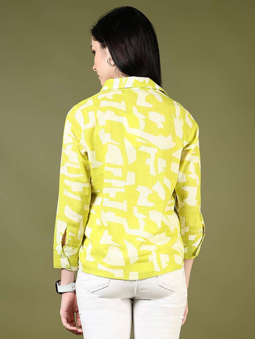 women printed collared long sleeve shirt - 21744118 -  Standard Image - 3