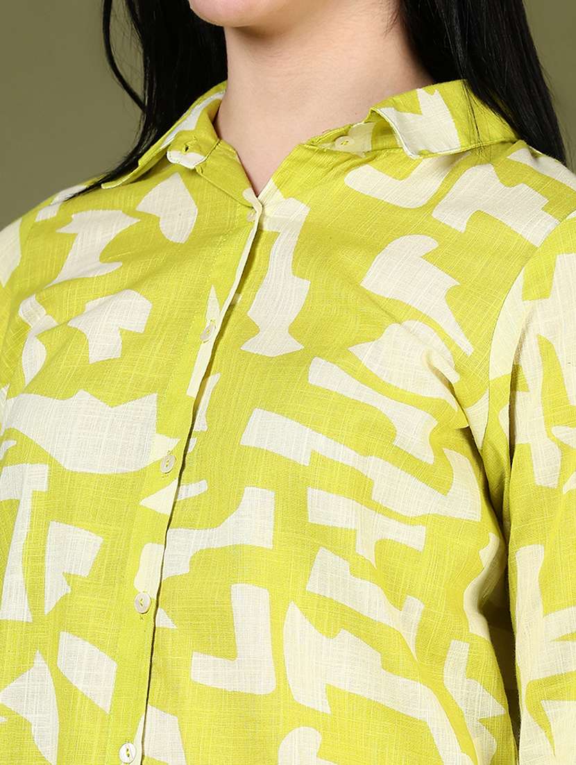 women printed collared long sleeve shirt - 21744118 -  Standard Image - 5