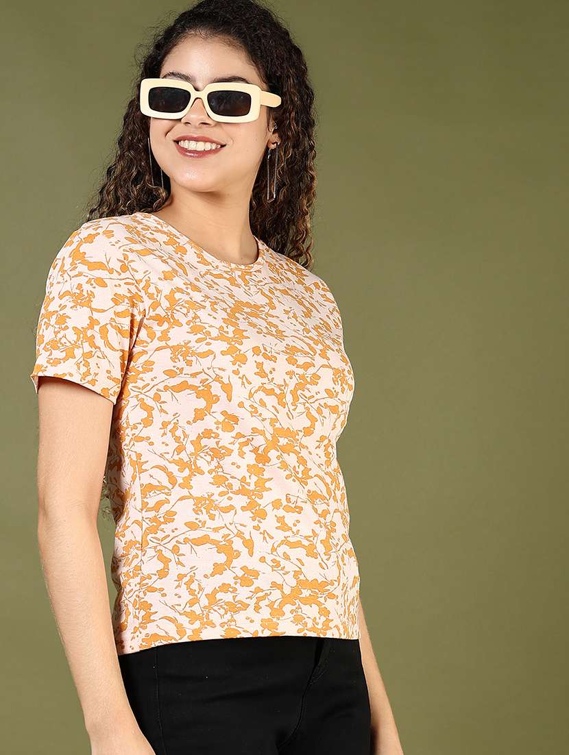 women printed short sleeve regular fit t-shirt