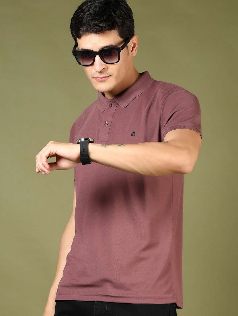men solid short sleeve regular fit polo t-shirt