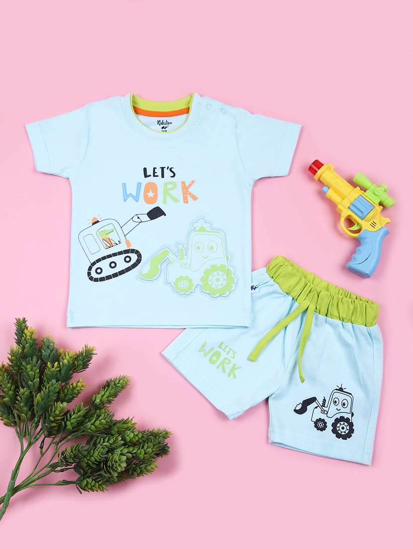 kids printed t-shirt and short co-ord set