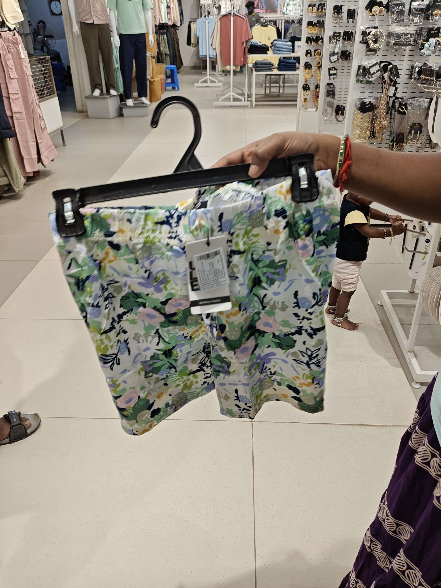 off white rayon shorts - 21744145 - Zoom Image - 0