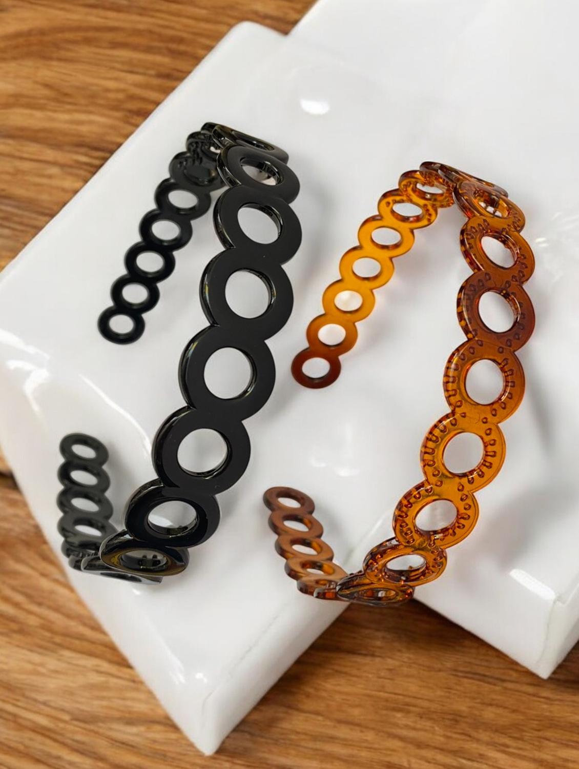 women solid plastic hairband combo