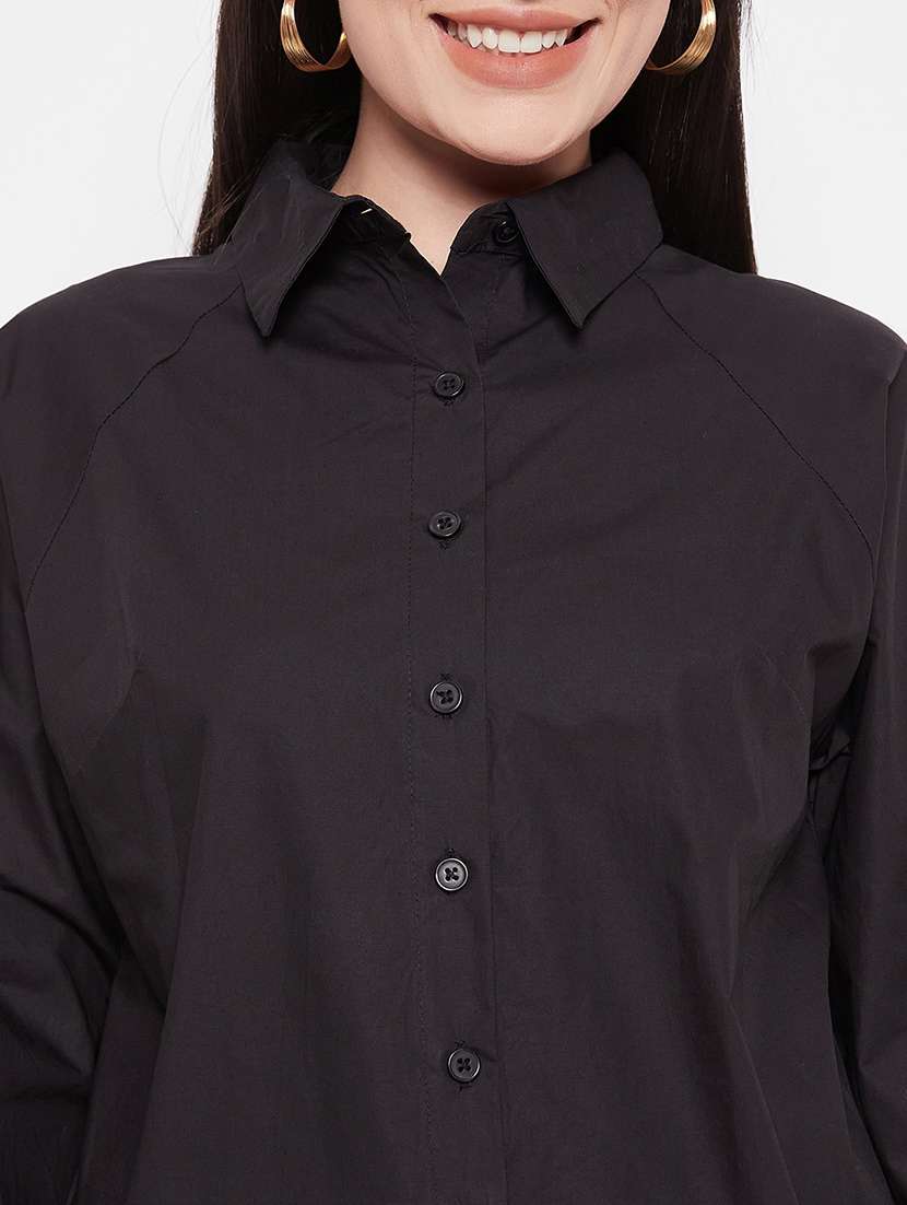 women long sleeves solid regular shirt - 21745702 - Standard Image - 5