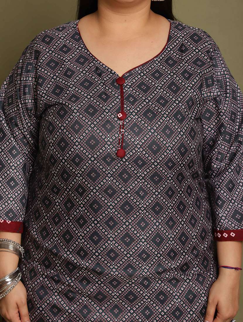 women printed plus size kurta salwar with dupatta set - 21745729 -  Standard Image - 3