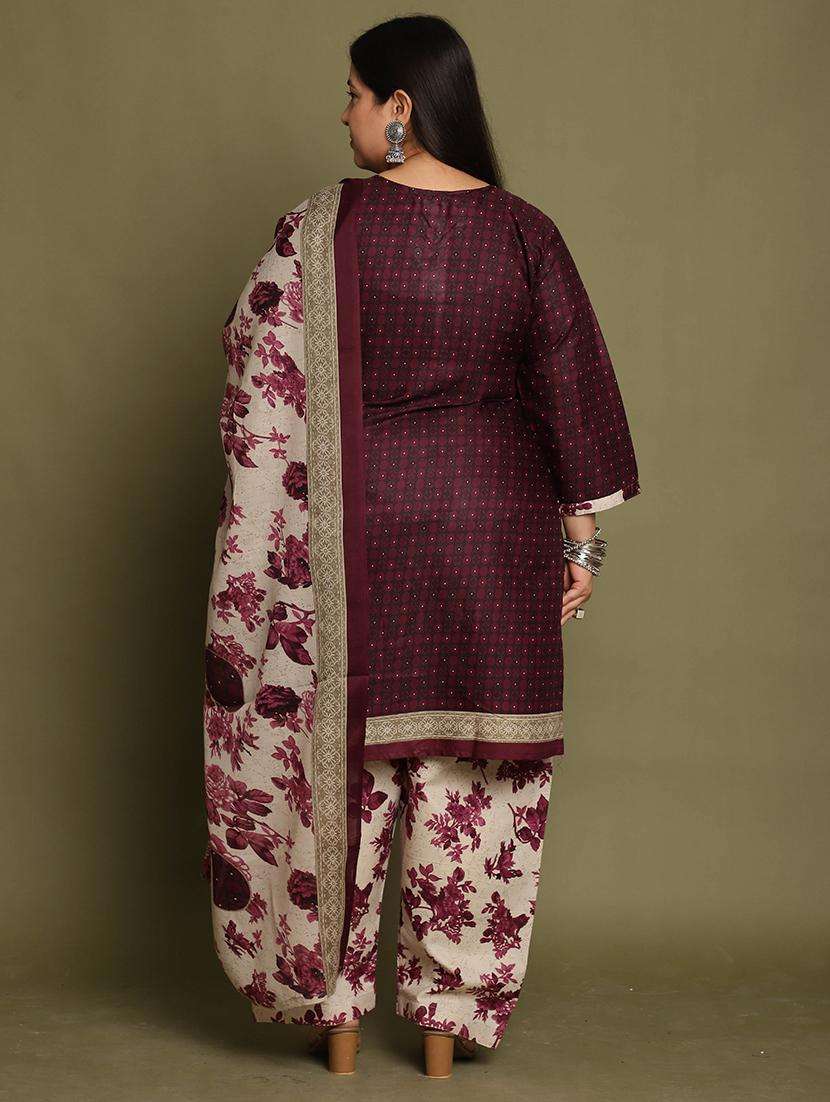 women printed plus size kurta salwar with dupatta set - 21745730 -  Standard Image - 3
