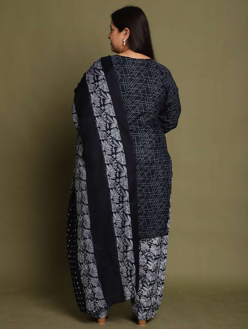 women printed plus size kurta salwar with dupatta set - 21745731 -  Standard Image - 3