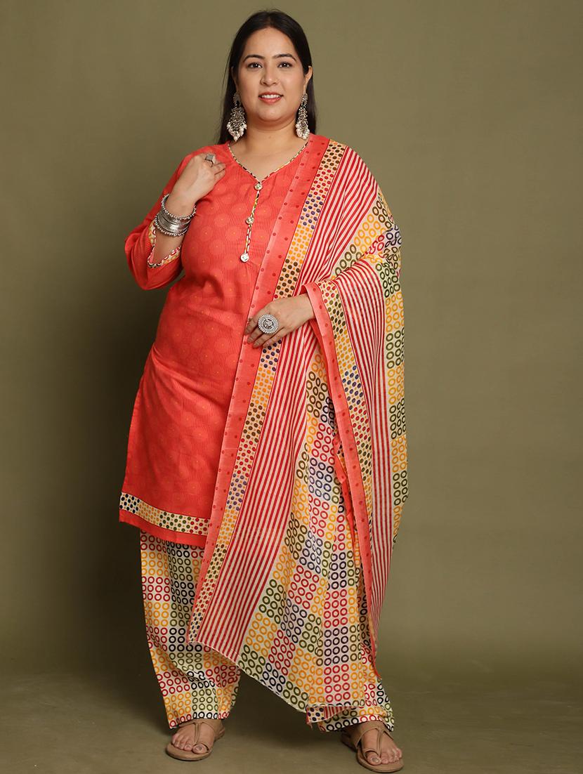 women printed plus size kurta salwar with dupatta set - 21745733 - Zoom Image - 0