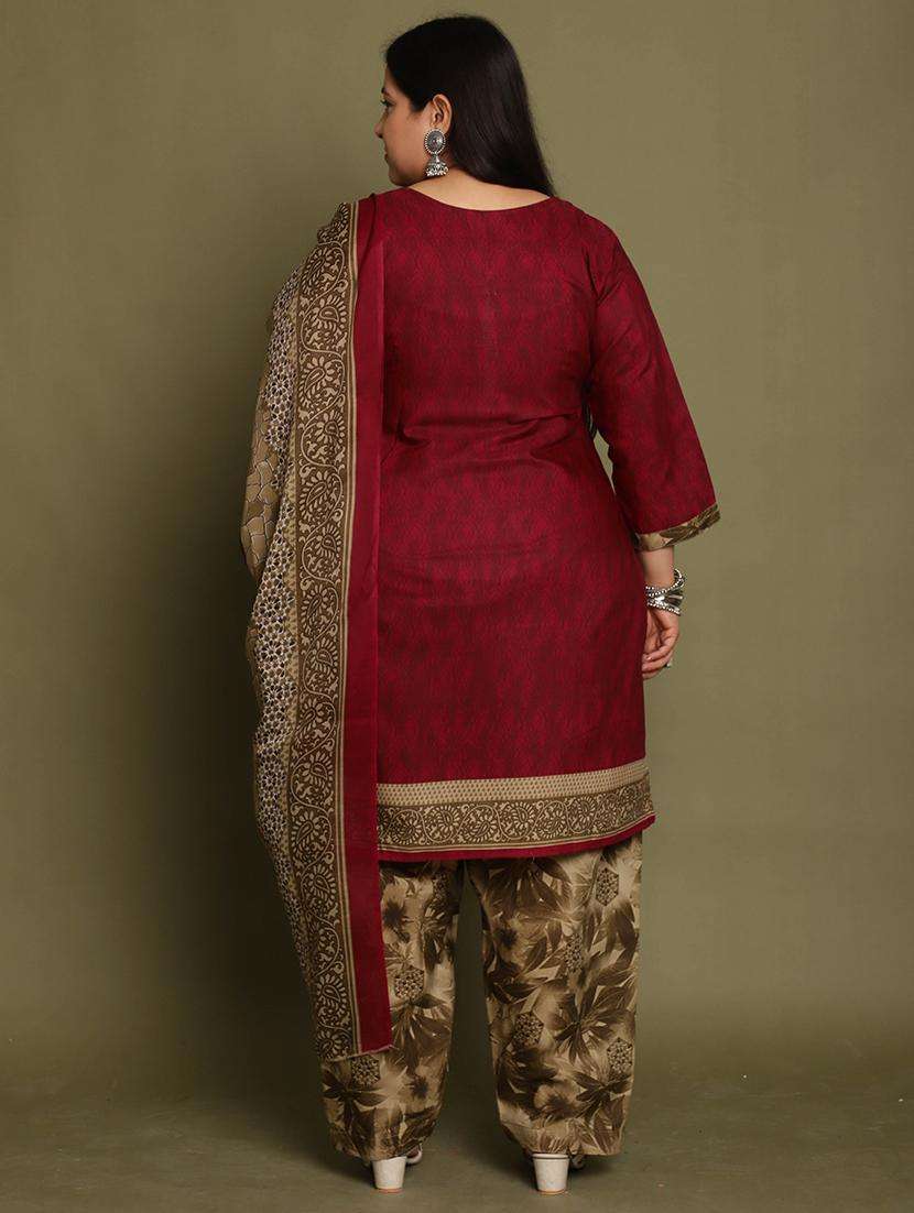 women printed plus size kurta salwar with dupatta set - 21745735 -  Standard Image - 3