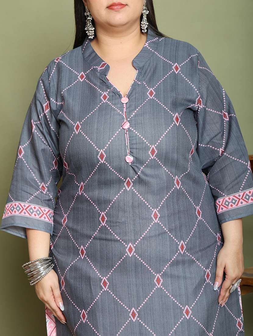 women printed plus size kurta salwar with dupatta set - 21745742 -  Standard Image - 3