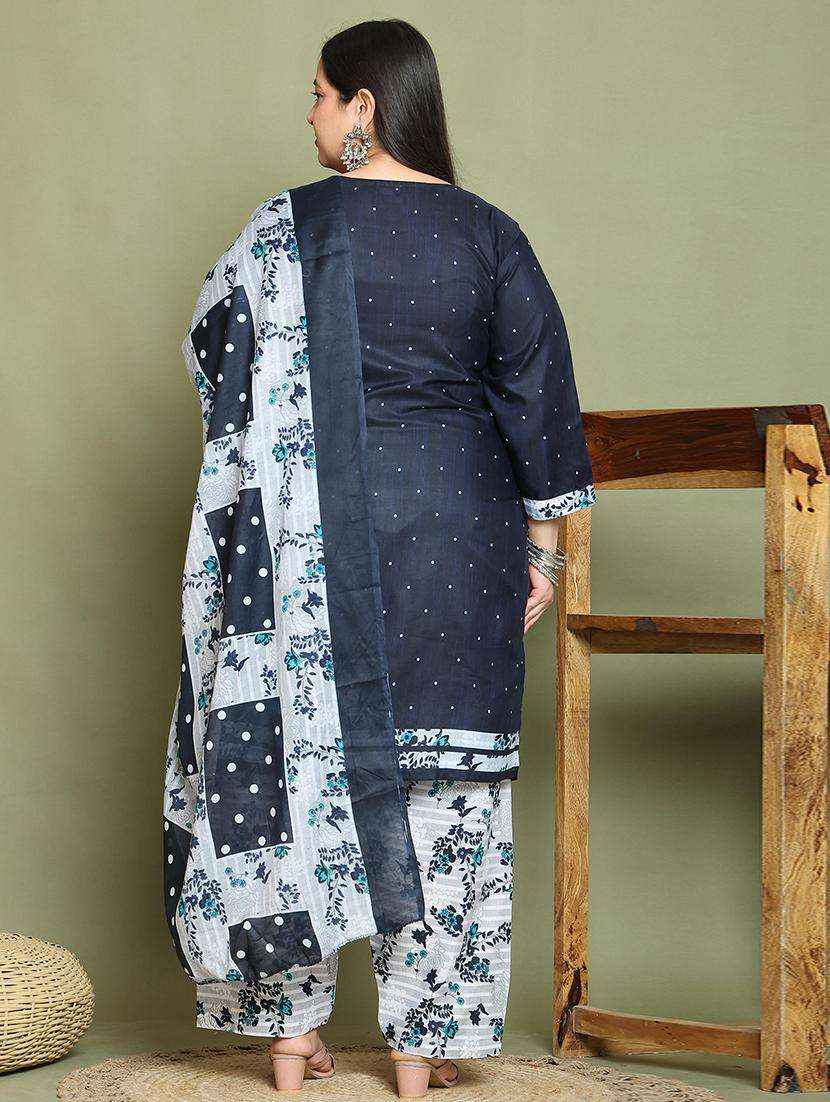 women printed plus size kurta salwar with dupatta set - 21745749 -  Standard Image - 3