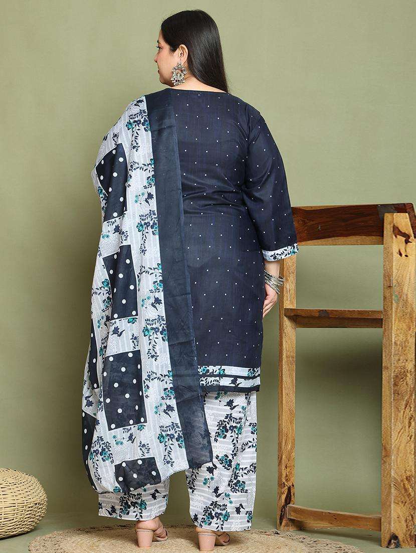 women printed plus size kurta salwar with dupatta set - 21745749 -  Standard Image - 3