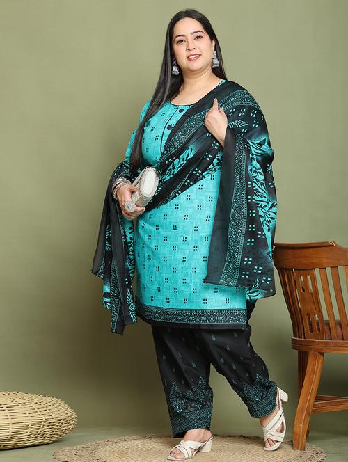 women printed plus size kurta salwar with dupatta set - 21745751 -  Standard Image - 0