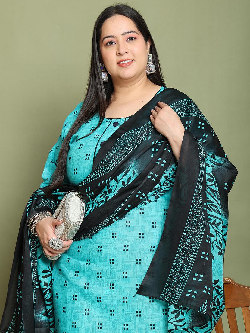 women printed plus size kurta salwar with dupatta set - 21745751 - Standard Image - 3