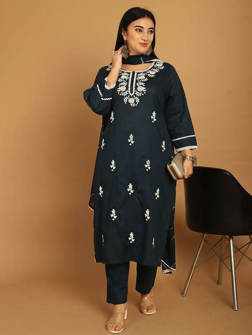 women embroidered kurta pant set with dupatta - 21745817 -  Standard Image - 0