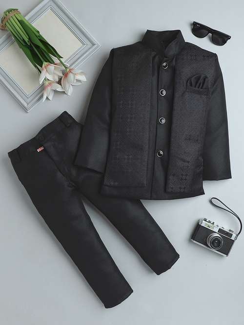 boys self design sherwani with jacket - 21745938 - Standard Image - 0