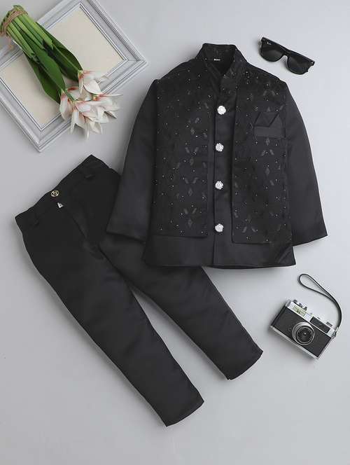 boys embroidered sherwani with jacket - 21745941 - Standard Image - 0