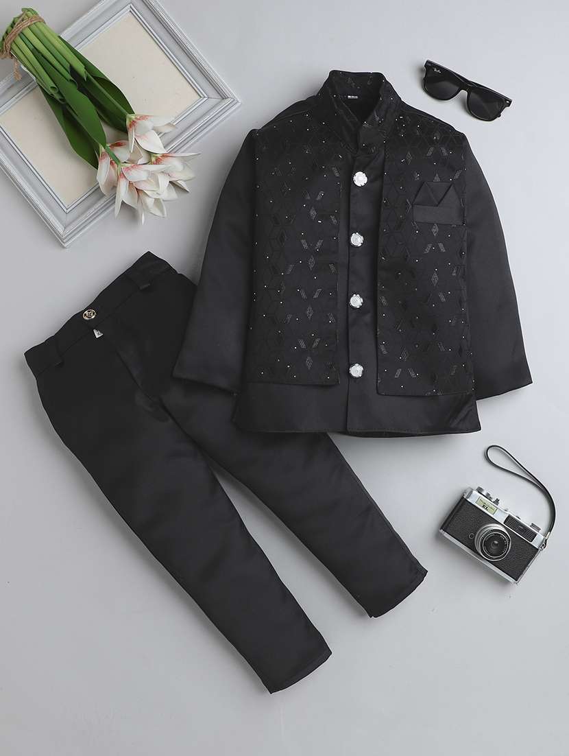 boys embroidered sherwani with jacket - 21745941 - Zoom Image - 0