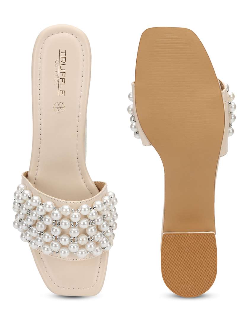 women embellished slip on block heel sandal - 21745965 -  Standard Image - 3