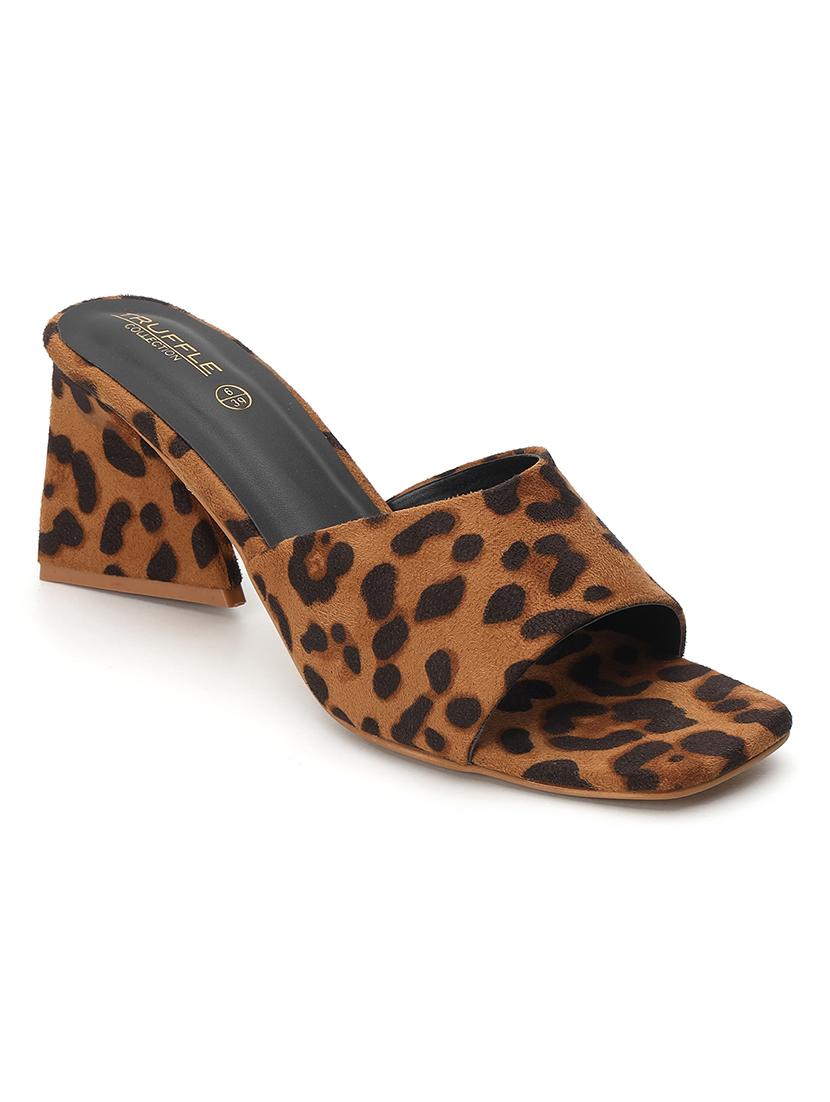 women animal print slip on block heel sandal - 21745967 - Zoom Image - 0