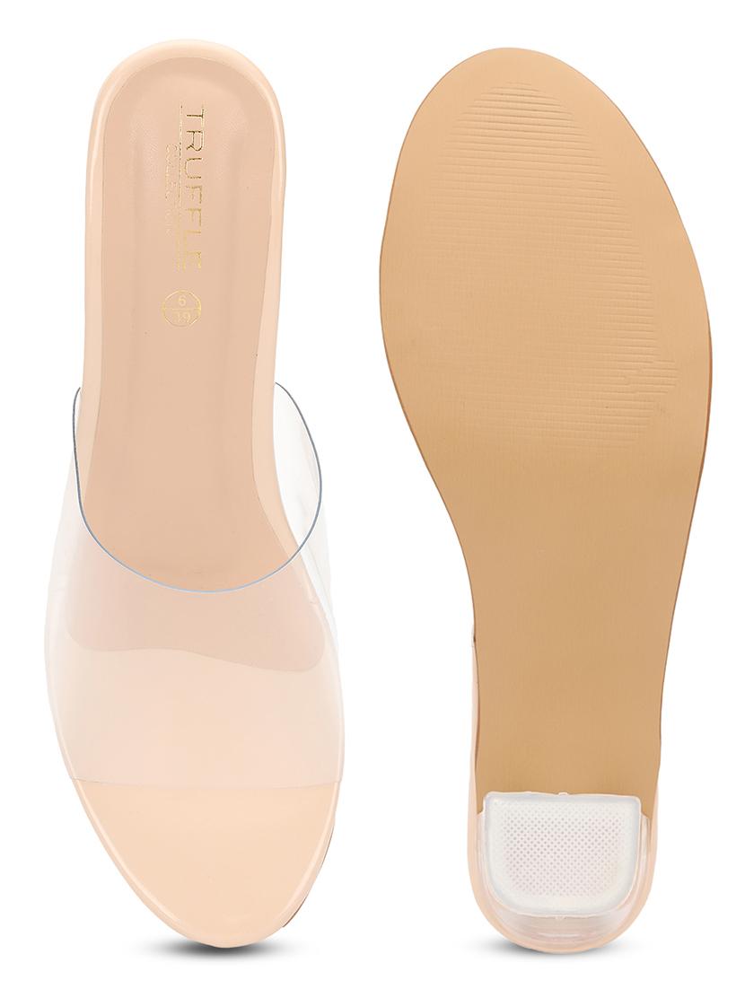 women transparent slip on block heel sandal - 21745971 - Standard Image - 3