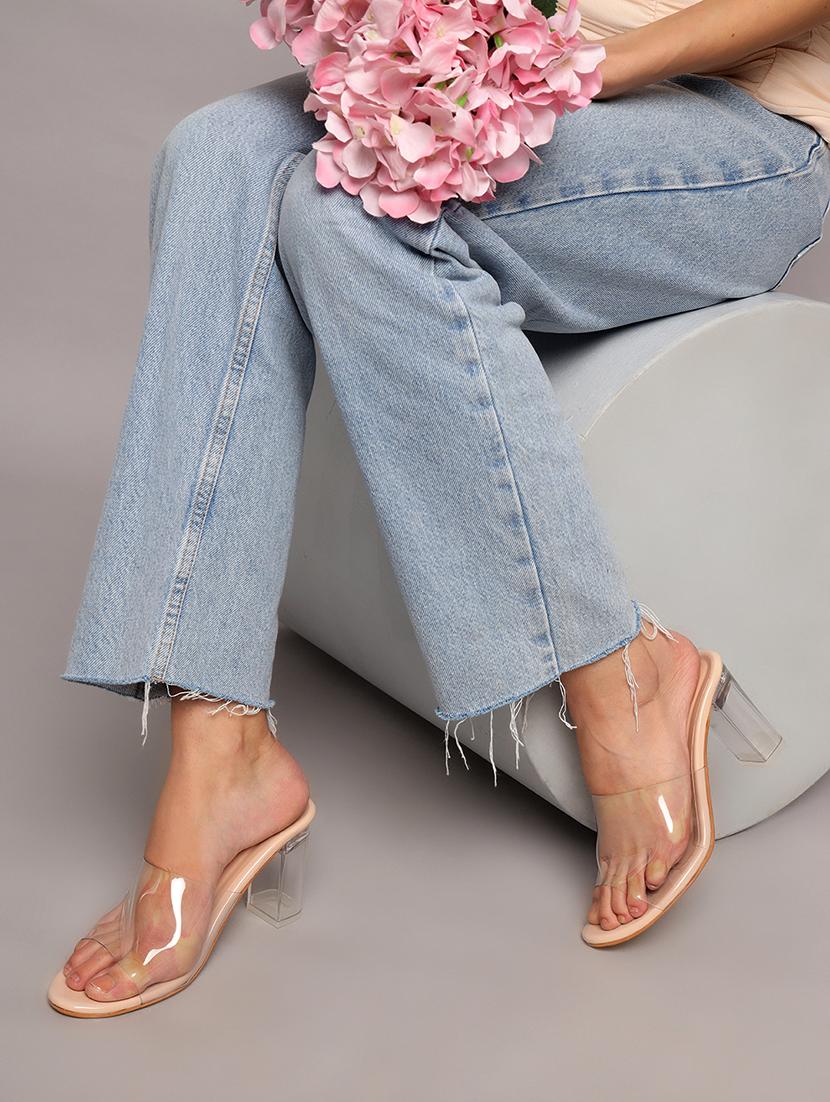 women transparent slip on block heel sandal - 21745971 - Standard Image - 5