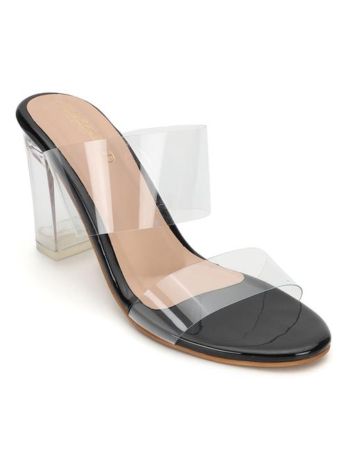 women transparent slip on block heel sandal - 21745972 -  Standard Image - 0