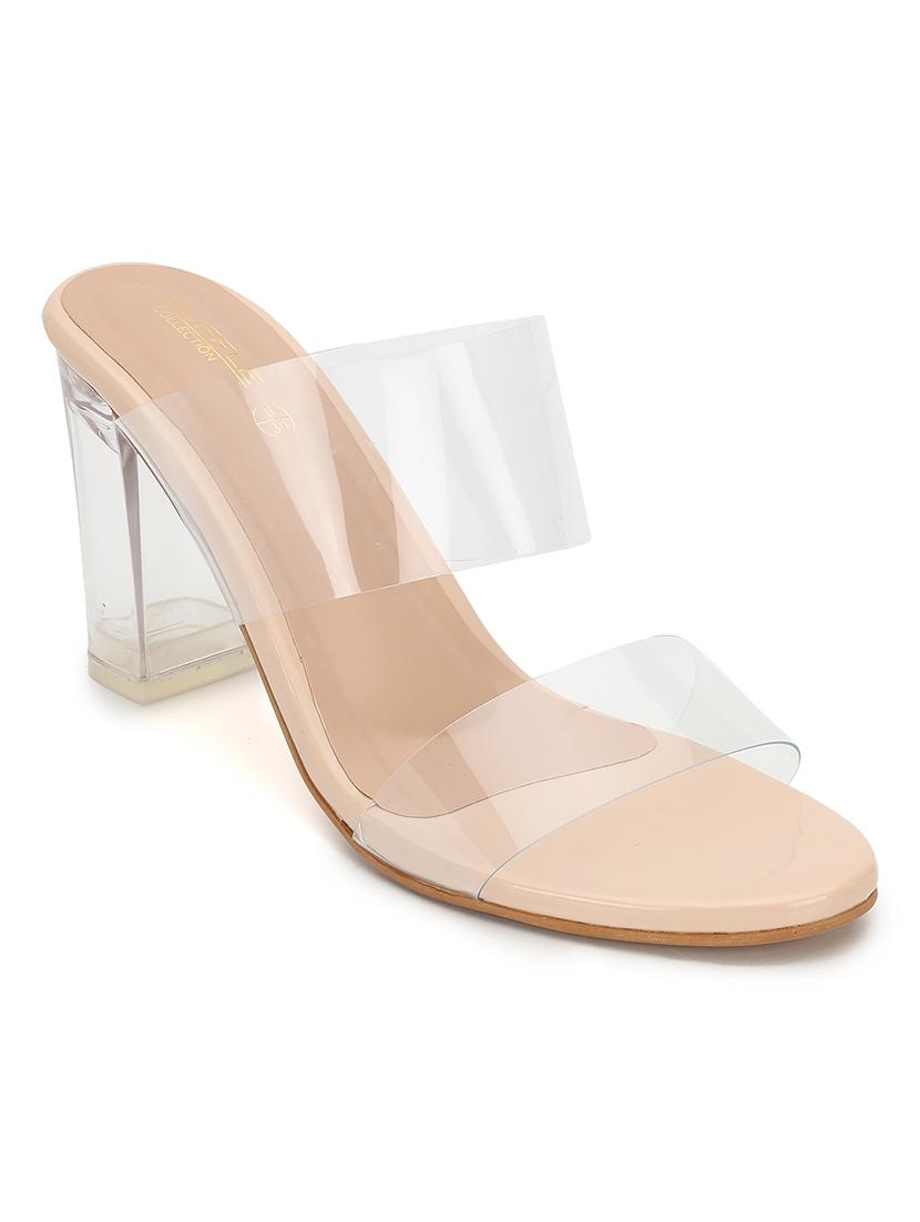 women transparent slip on block heel sandal - 21745973 - Zoom Image - 0