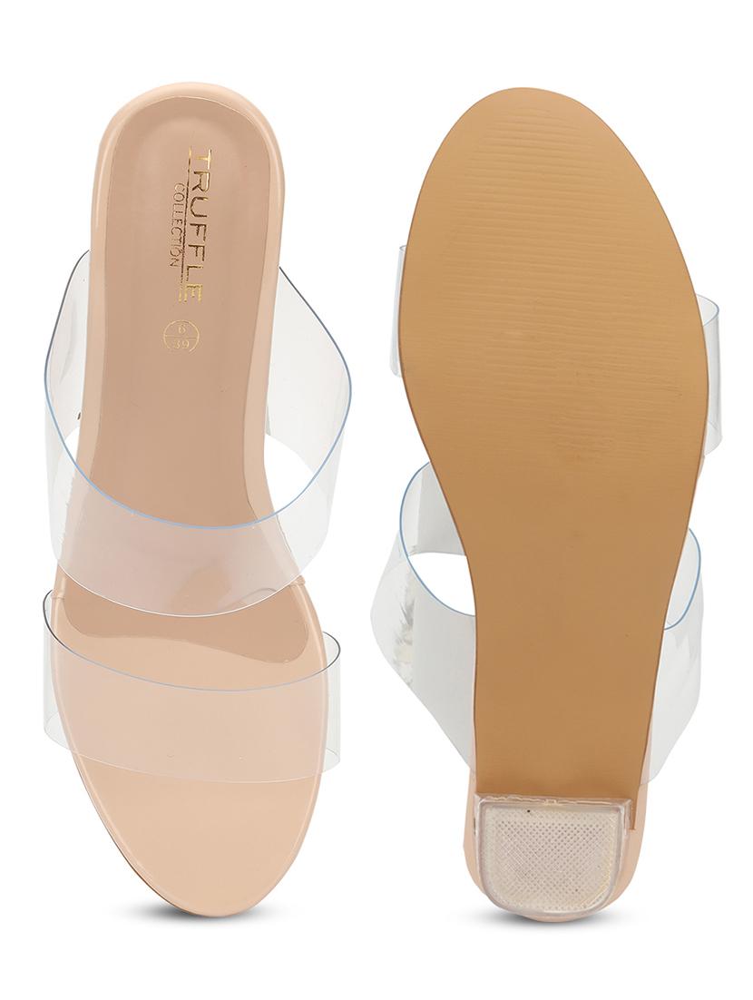 women transparent slip on block heel sandal - 21745973 - Standard Image - 3