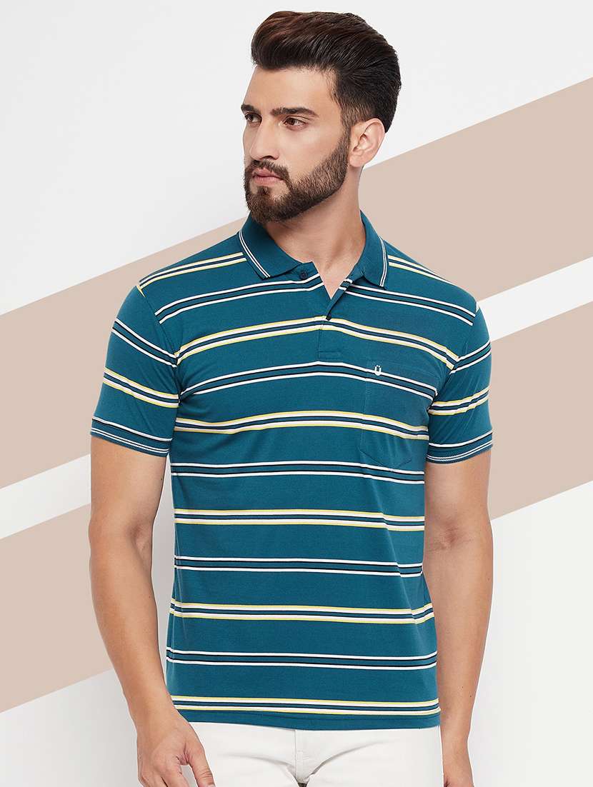 men short sleeves striped polo t-shirt - 21745989 - Zoom Image - 0
