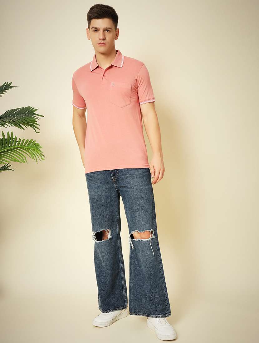 men short sleeves plain polo t-shirt - 21746001 - Standard Image - 3