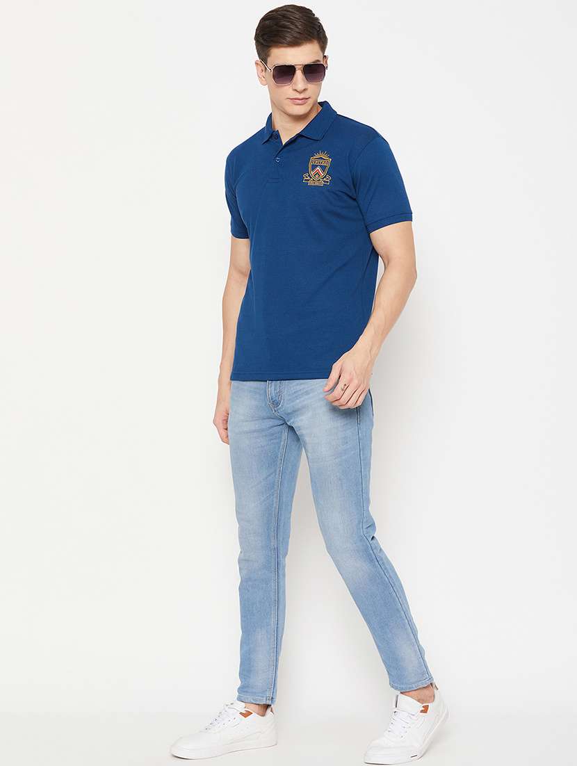 men short sleeves placement print polo t-shirt - 21746056 - Standard Image - 3