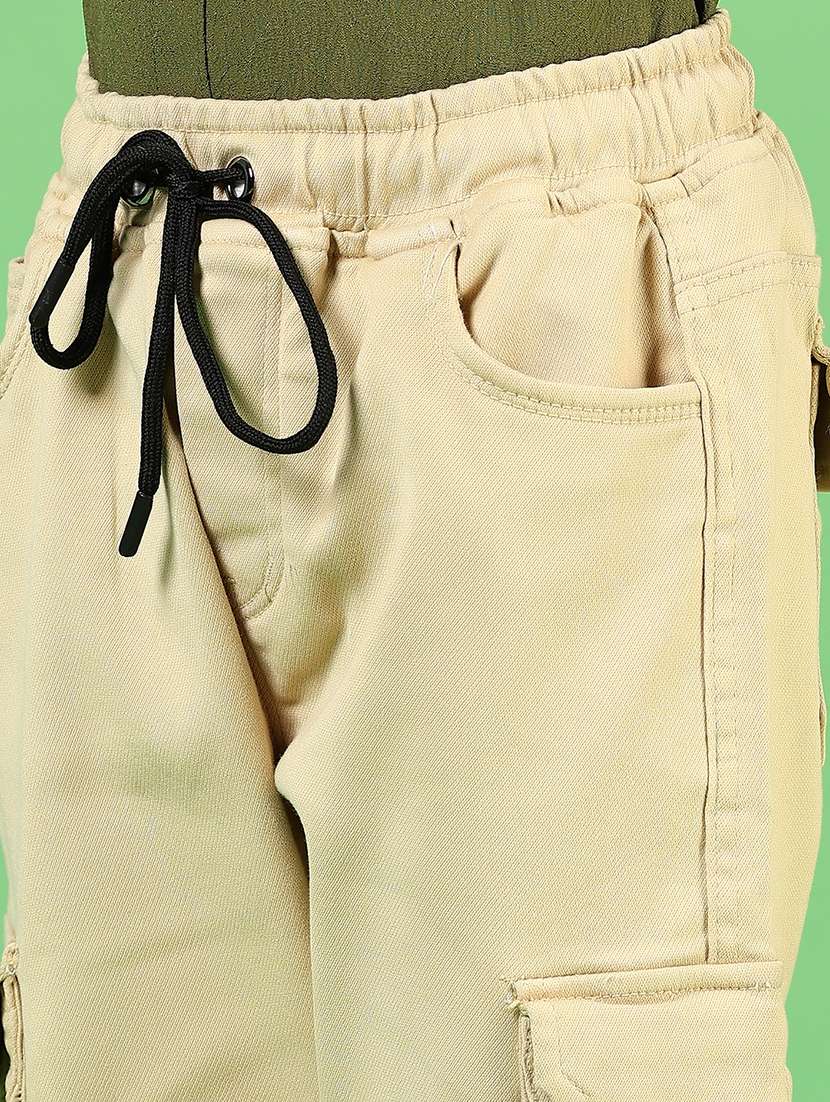 boys solid mid rise relaxed fit cargo - 21746184 -  Standard Image - 3