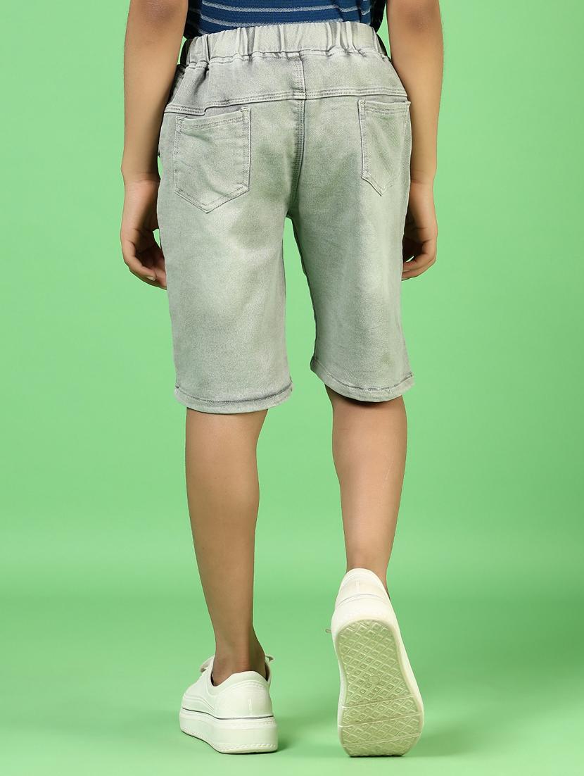 boys solid mid rise denim shorts - 21746189 - Standard Image - 3
