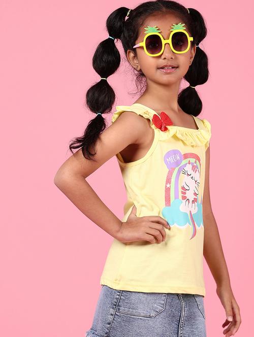 girls printed sleeveless top - 21746196 - Standard Image - 0