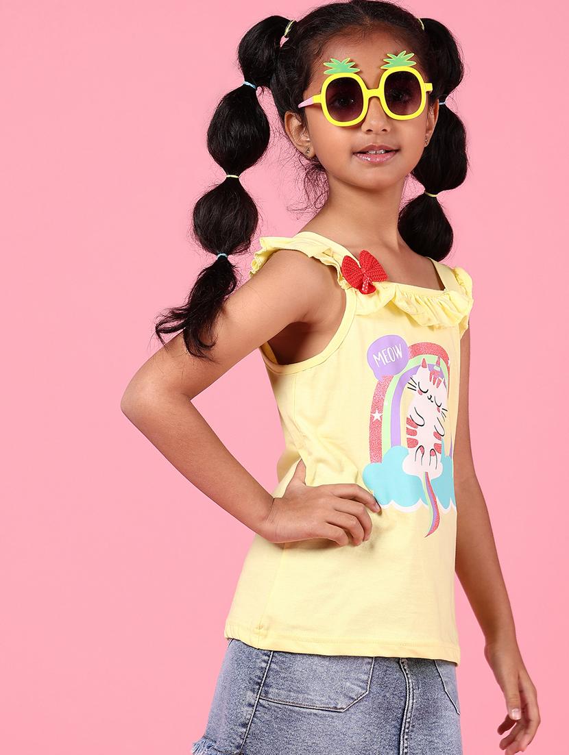 girls printed sleeveless top - 21746196 - Zoom Image - 0