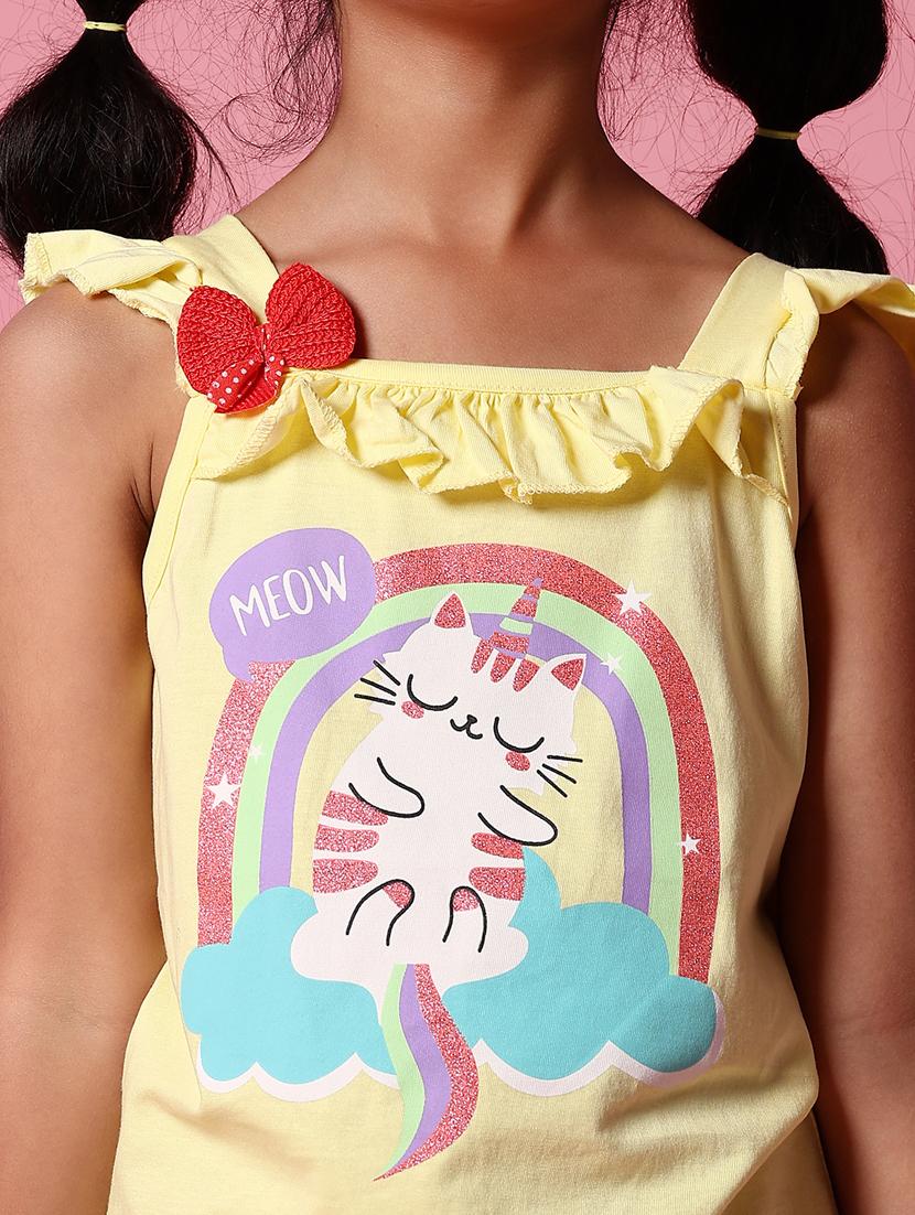 girls printed sleeveless top - 21746196 - Standard Image - 5
