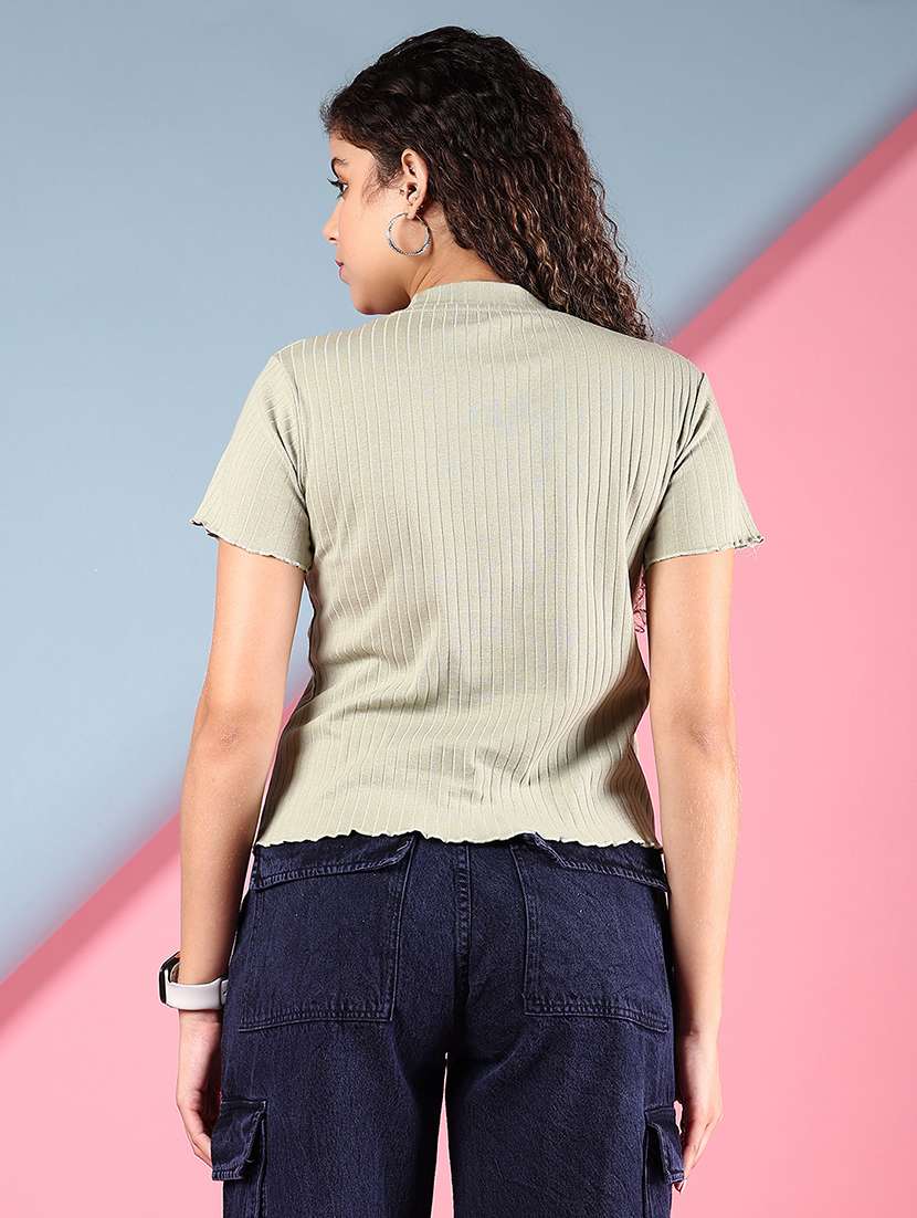 women solid short sleeve regular top - 21746207 -  Standard Image - 3