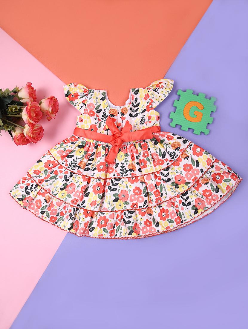 girls floral printed round neck frock - 21746208 - Zoom Image - 0