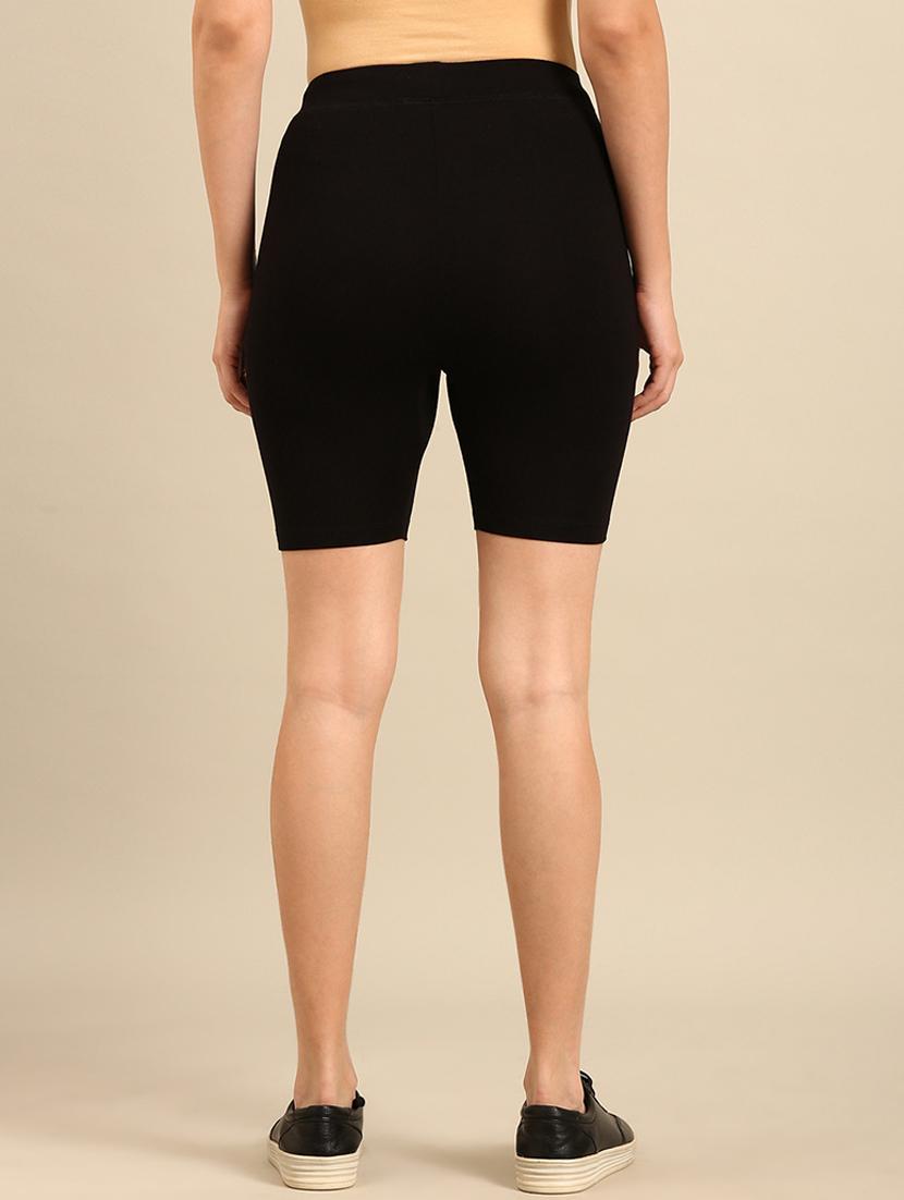 women solid mid rise cycling shorts - 21746316 - Standard Image - 3