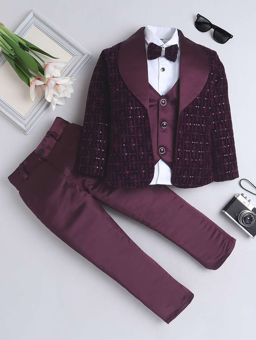 boys embroidered three piece suit set - 21746351 - Zoom Image - 0