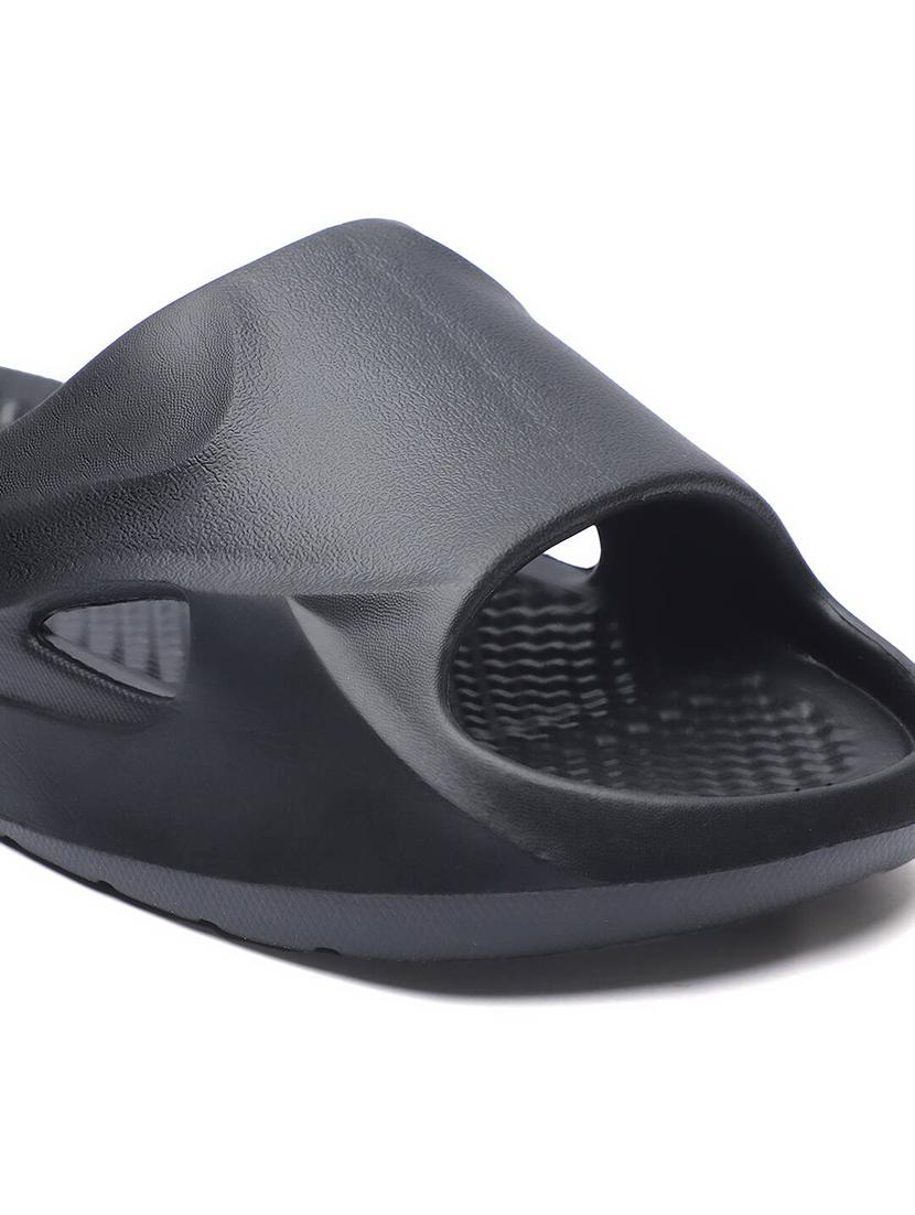 men black slip on flip flops - 21746441 - Standard Image - 3