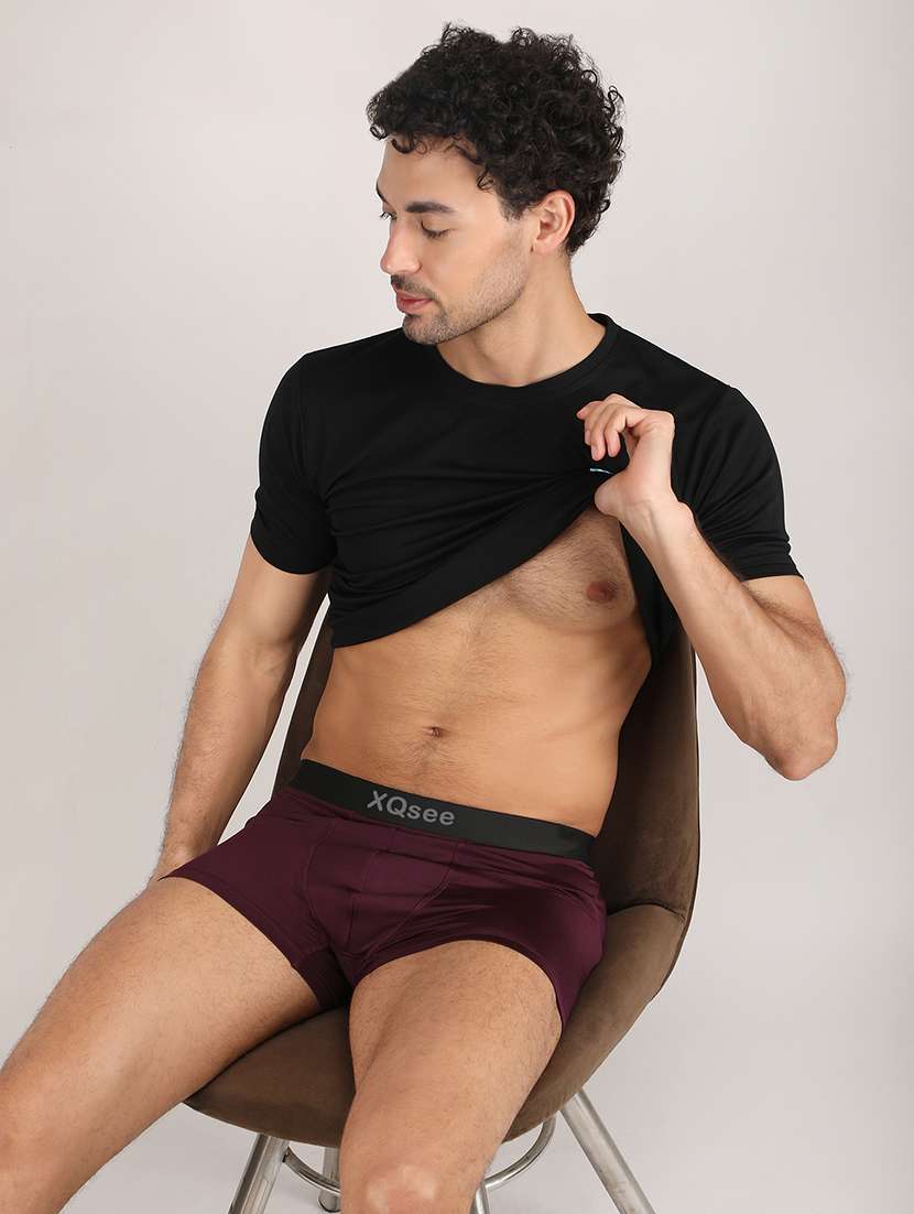 men maroon solid trunks  - 21746471 -  Standard Image - 3