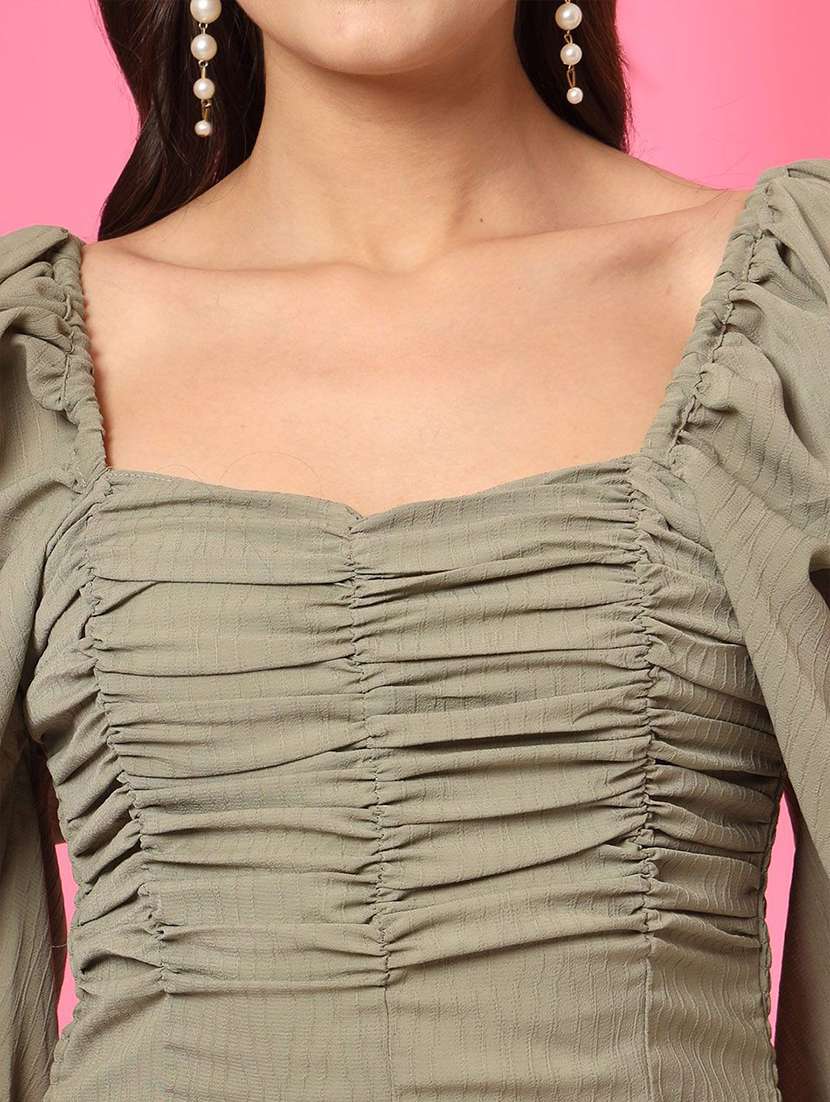 women solid square neck top - 21746507 -  Standard Image - 5